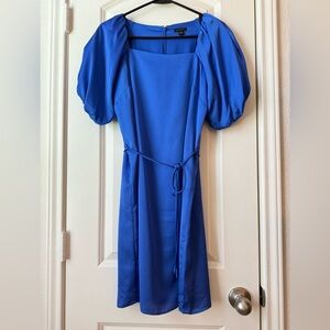 Ann Taylor Royal Blue Puff Sleeve Mini Dress